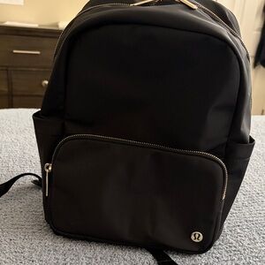 lululemon athletica Black Minimalist Backpack with Silver Accents